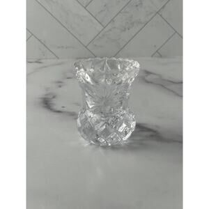 Vintage Clear Cut Glass Toothpick Holder 2.5" Pineapple Shape